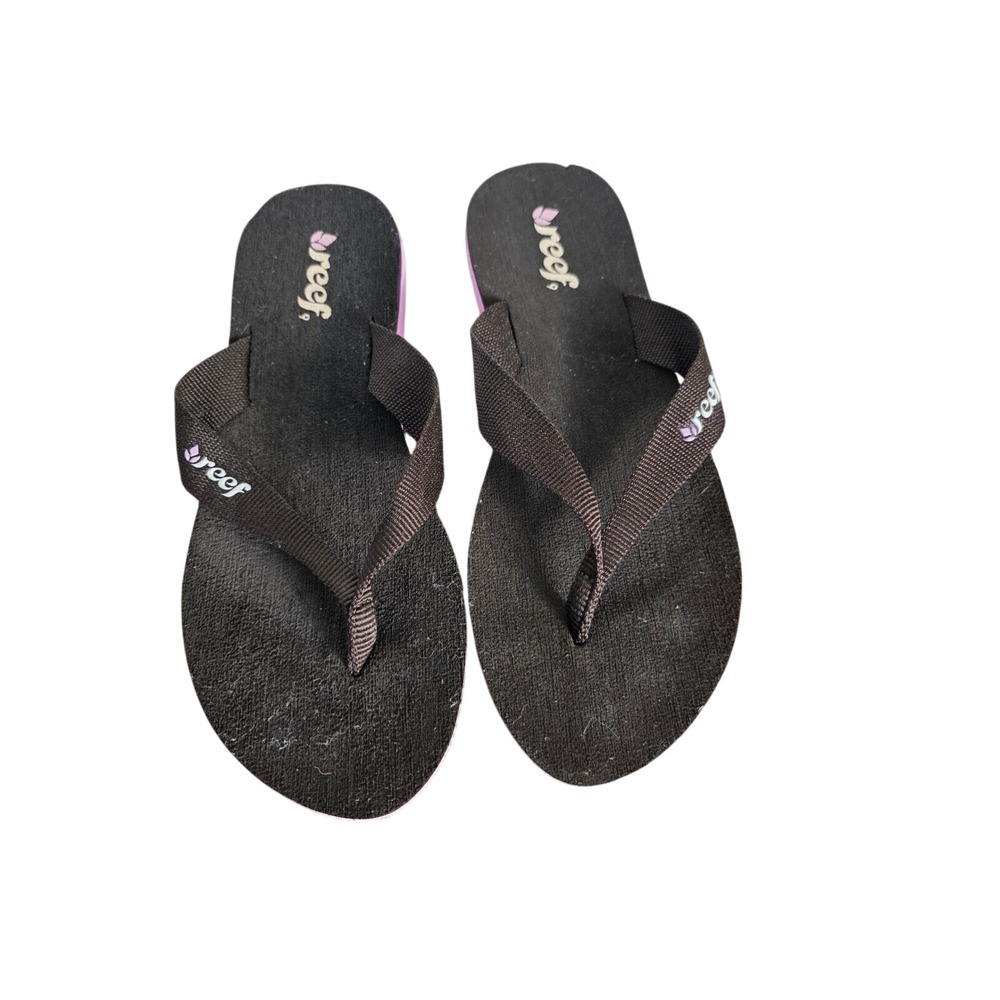Reef Flip Flops 9 Sandals Thong Black Comfort Casual Women's Size